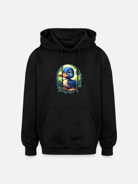 Cute little duck - Oversized Unisex Hoodie - black