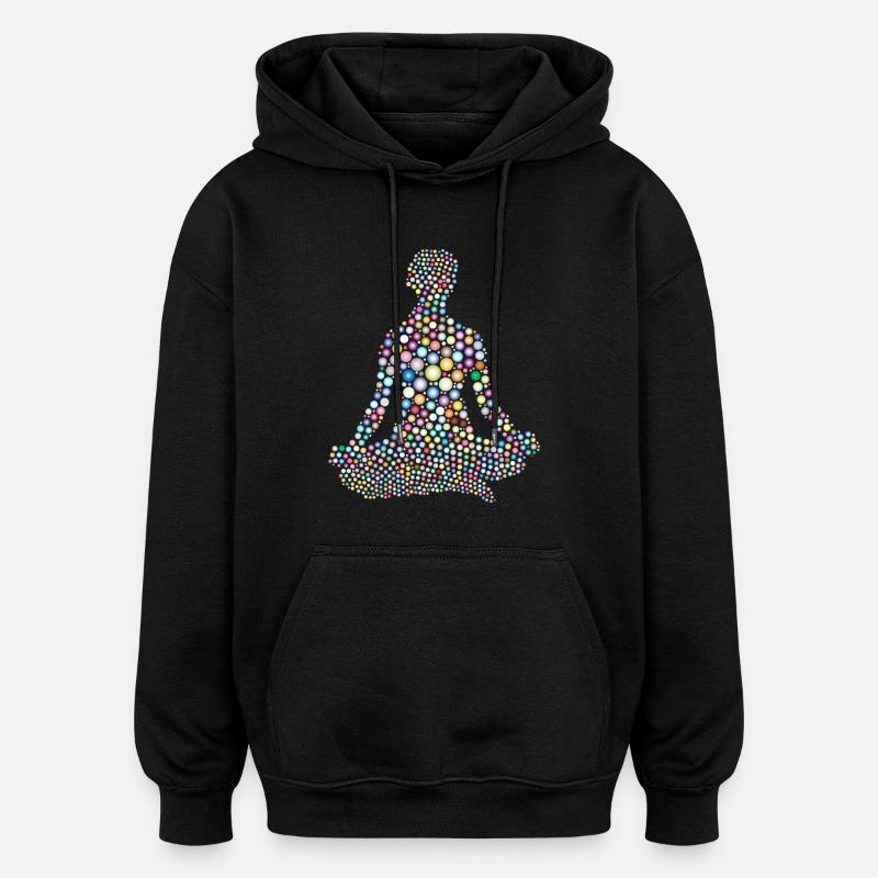 yoga - Sweat à capuche oversize unisexe - noir