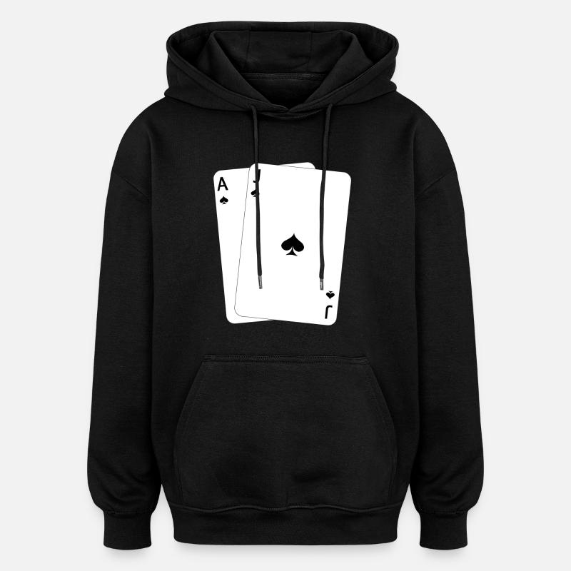 Blackjack AJ - Sweat à capuche oversize unisexe - noir