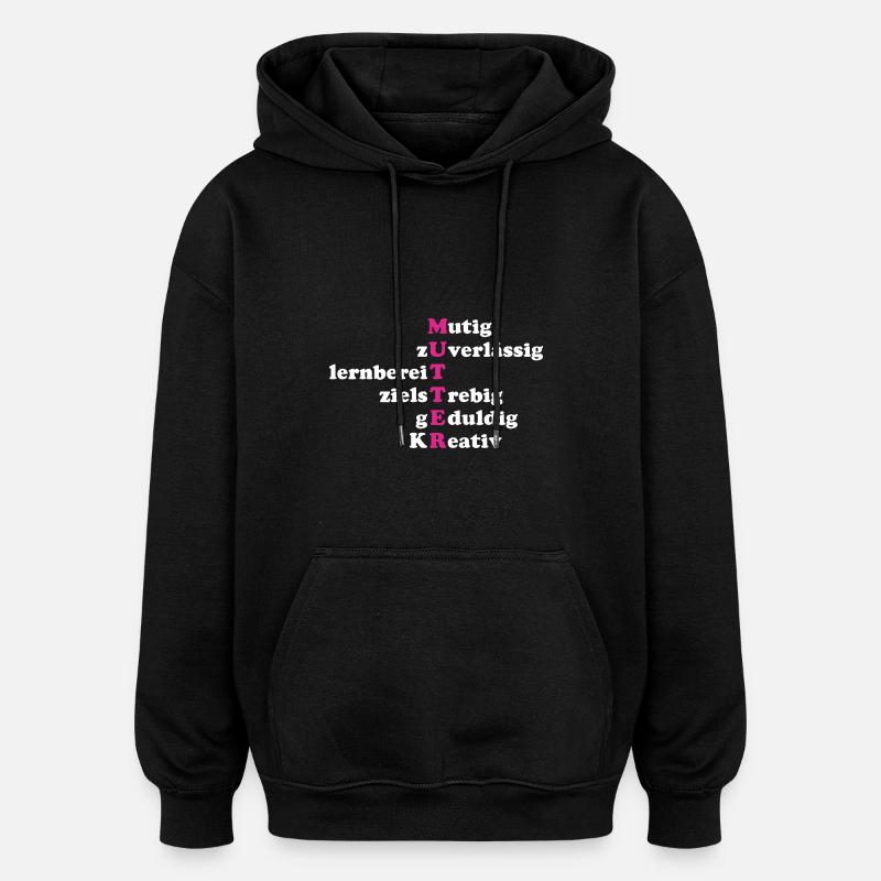 Mutter Eigenschaften - Oversized Unisex Hoodie - Schwarz
