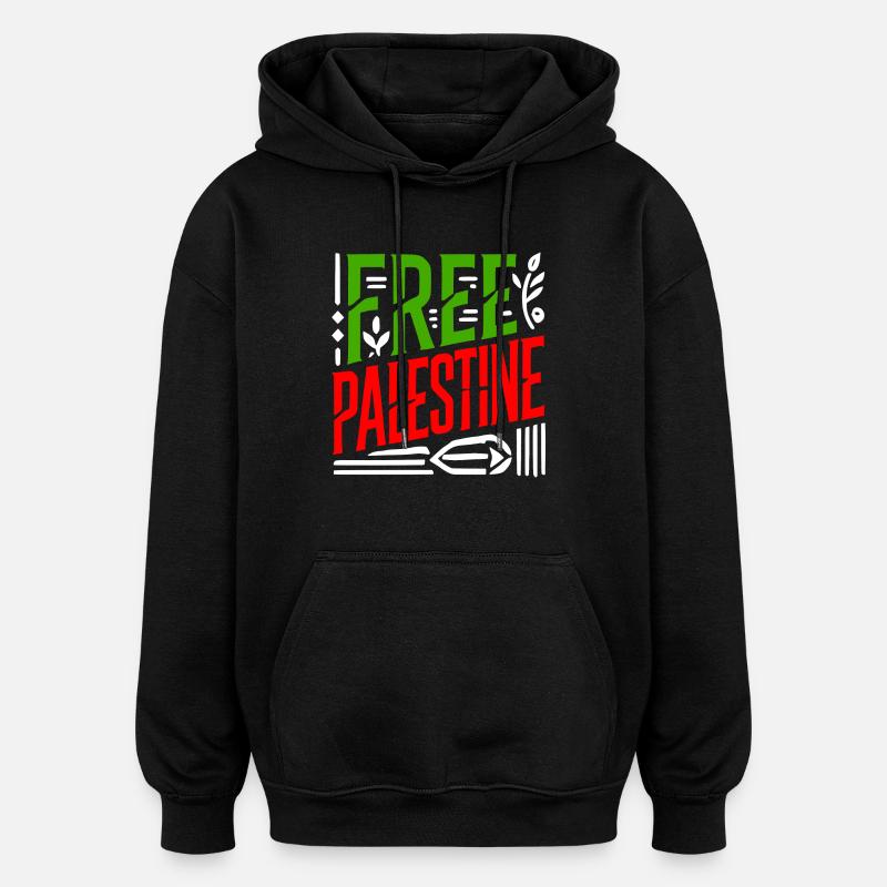 Free palestine - Sweat à capuche oversize unisexe - noir
