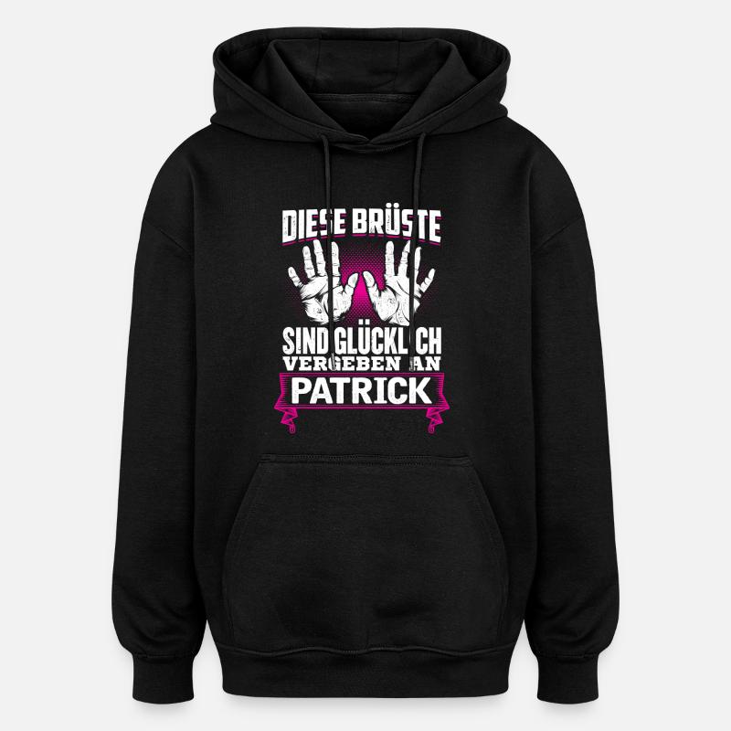 PATRICK - Brüste - Oversized Unisex Hoodie - Schwarz