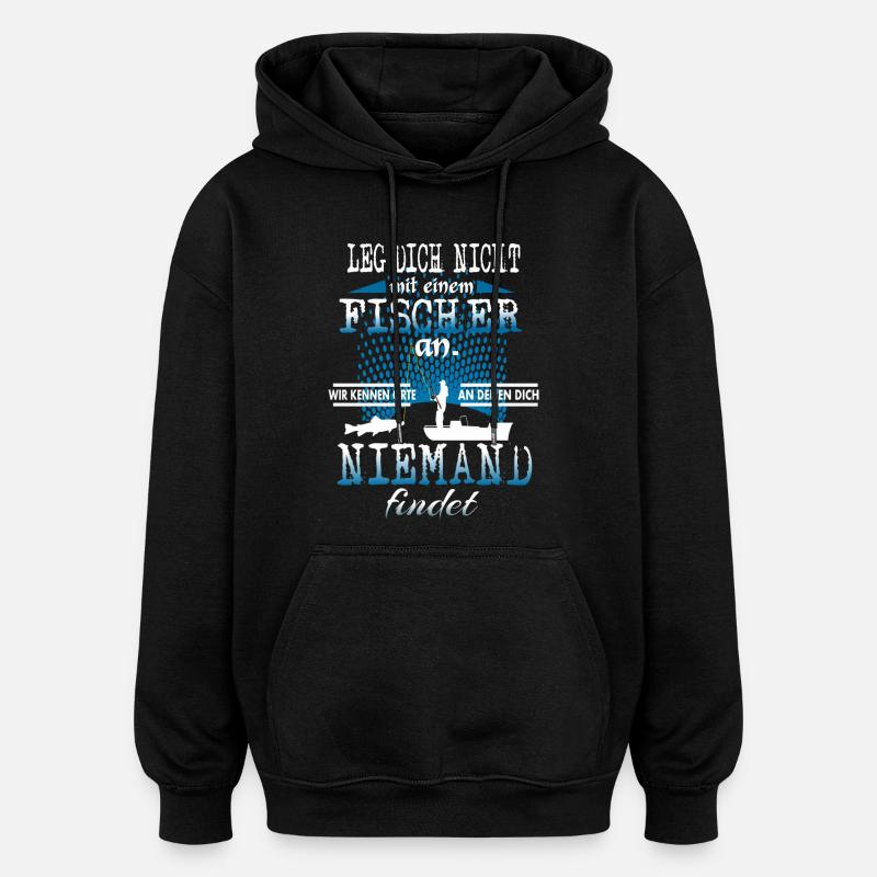Fischer - Oversized Unisex Hoodie - Schwarz