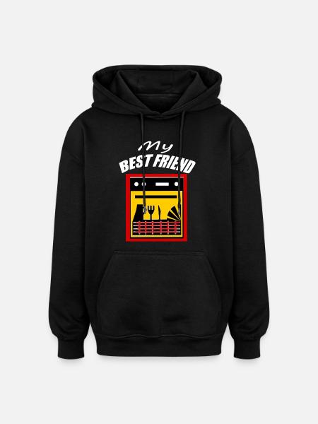 Friend / Best Friend / Friend / Dishwasher - Oversized Unisex Hoodie - black
