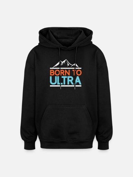 Born to Ultra Running - Oversized Unisex Hoodie - black