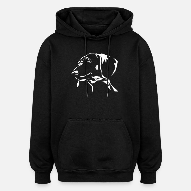 Dachshund Head "Black Edition - Oversized Unisex Hoodie - black