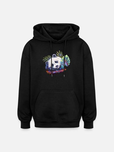 Panda - Oversized Unisex Hoodie - black