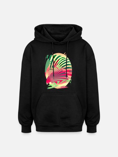 Sun Parrot Summer - Oversized Unisex Hoodie - black