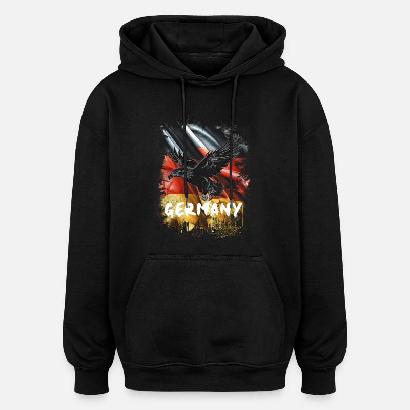 Deutscher Adler mit Deutschland Flagge - Oversized Unisex Hoodie - Schwarz
