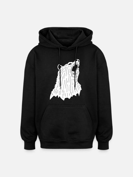 Wütender Eisbär - Oversized Unisex Hoodie - Schwarz