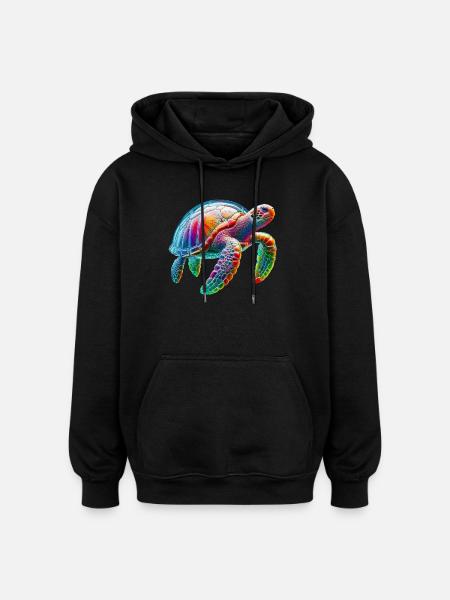 Turtle - Oversized Unisex Hoodie - black