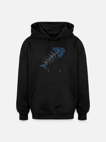 POISSON. POISSON D'AVRIL - Sweat à capuche oversize unisexe - noir