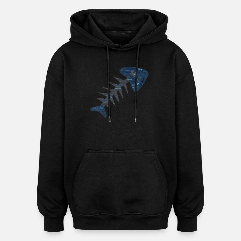 POISSON. POISSON D'AVRIL - Sweat à capuche oversize unisexe - noir