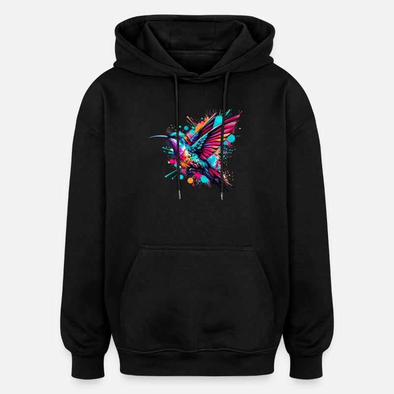 Colibri - Sweat à capuche oversize unisexe - noir