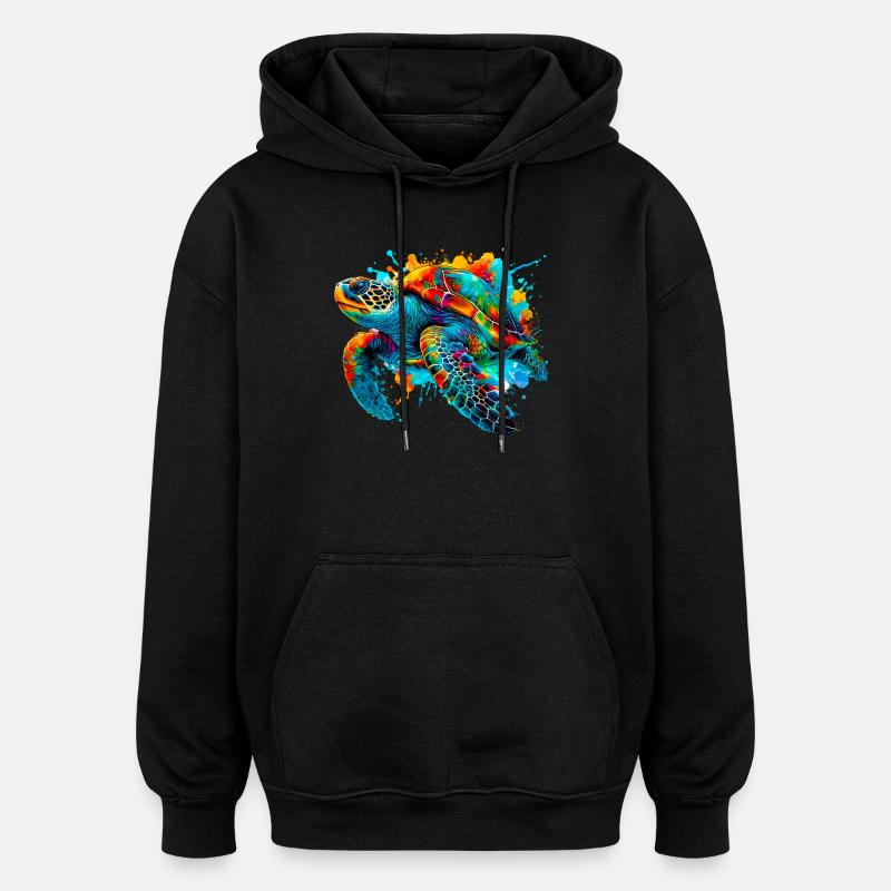Turtle - Oversized Unisex Hoodie - black