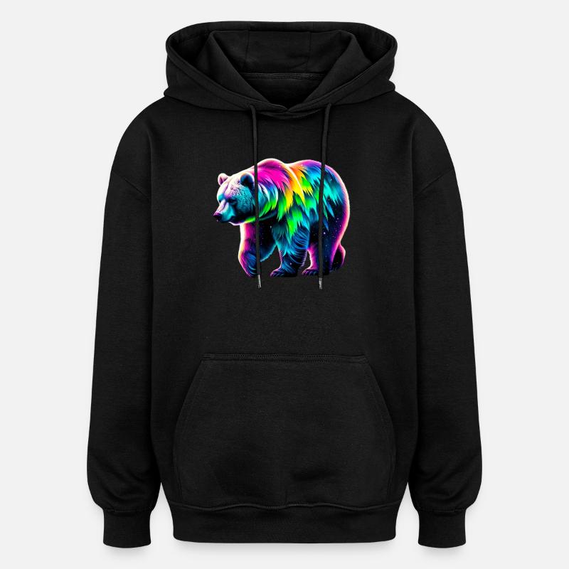 Bär - Oversized Unisex Hoodie - Schwarz