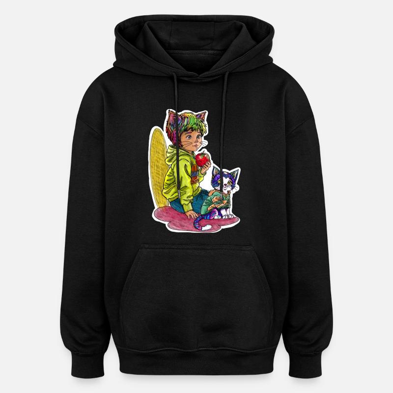 Beste Freunde - Oversized Unisex Hoodie - Schwarz