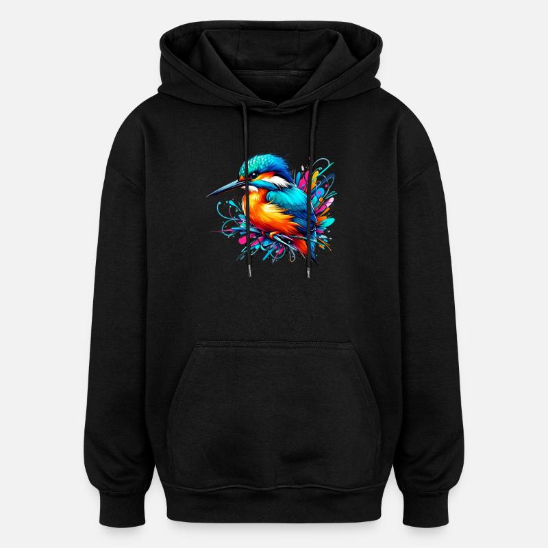 Eisvogel - Oversized Unisex Hoodie - Schwarz