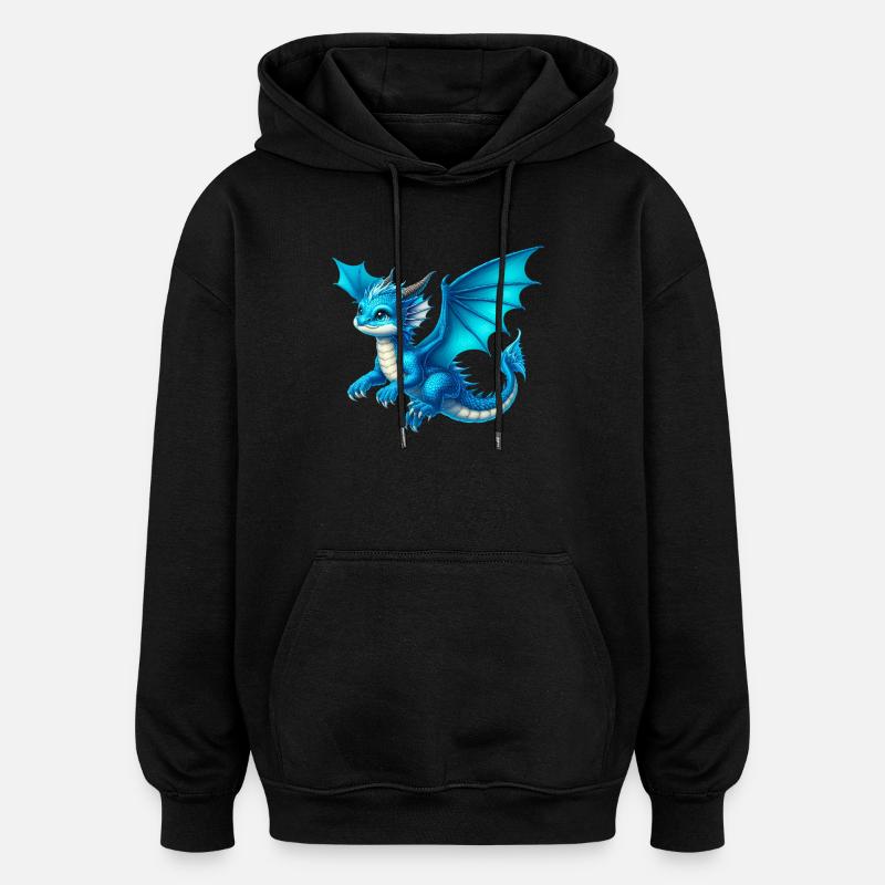 Dragon - Sweat à capuche oversize unisexe - noir