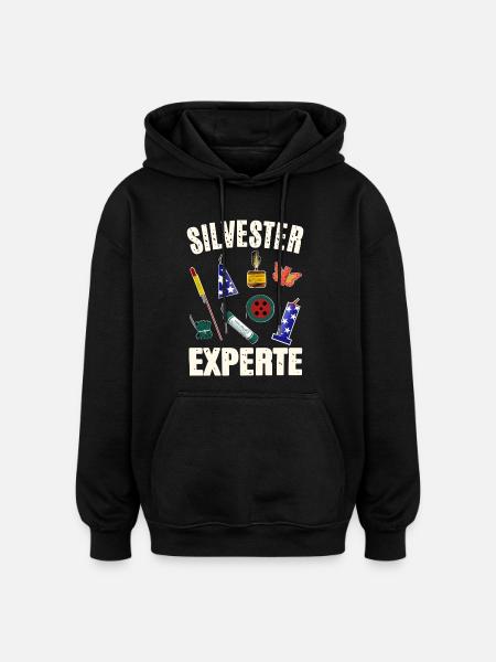 Silvester Experte - Oversized Unisex Hoodie - Schwarz