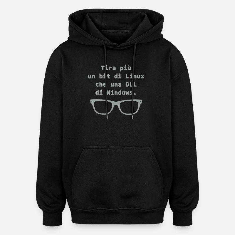 Linux (Englisch) - Oversized Unisex Hoodie - Schwarz