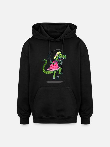 Tyrannosaurus Rex Hunting Ruse - Oversized Unisex Hoodie - black