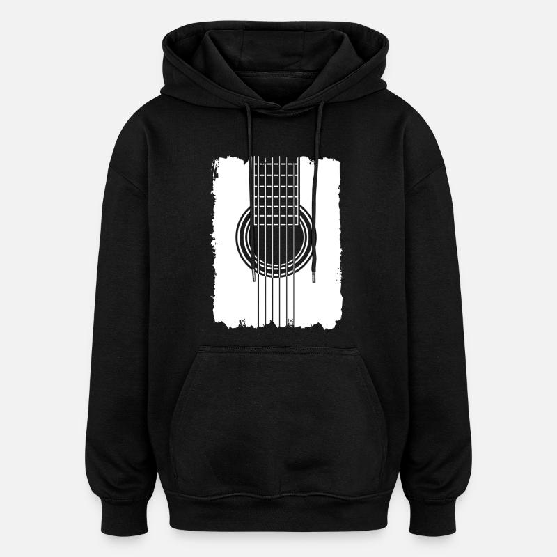 Guitar Poster Graffiti Style - Oversized Unisex Hoodie - black