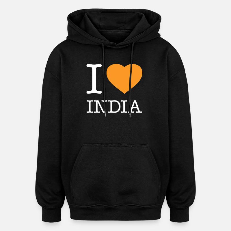 J’adore India Indien - Sweat à capuche oversize unisexe - noir