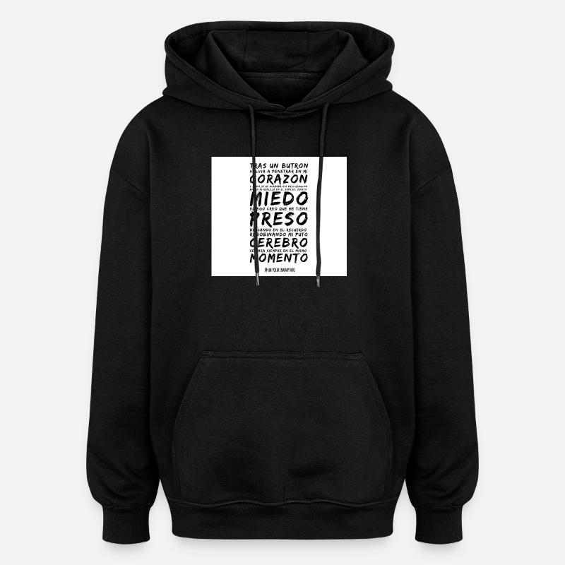 Cœur et Peur en vers - Sweat à capuche oversize unisexe - noir