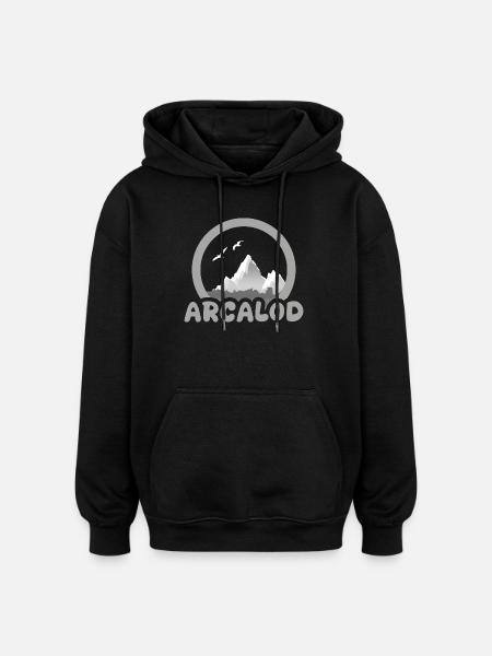 Trekking Arcalod - Sweat à capuche oversize unisexe - noir