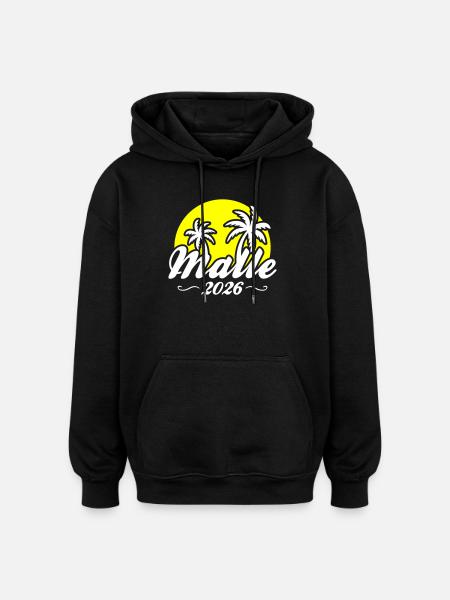 Malle 2026 Palm Trees Beach - Oversized Unisex Hoodie - black