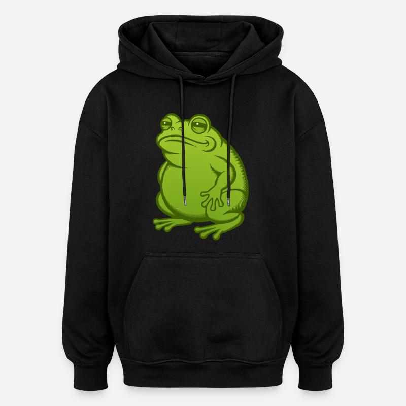 Fat Fat Frog - Fat Fat Toad - Oversized Unisex Hoodie - black