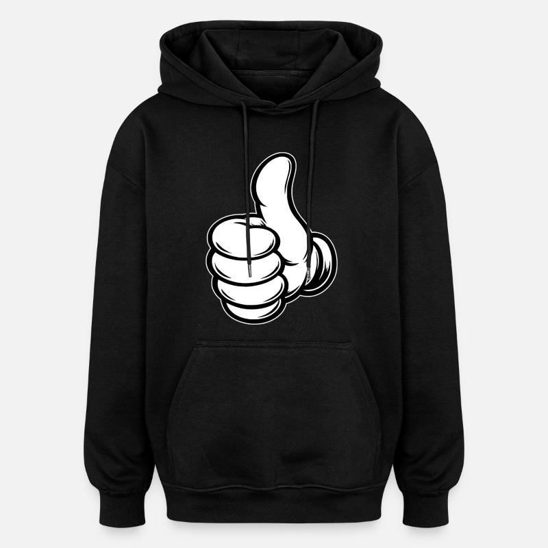 OK Comic Daumenhoch Handsymbol  - Oversized Unisex Hoodie - Schwarz