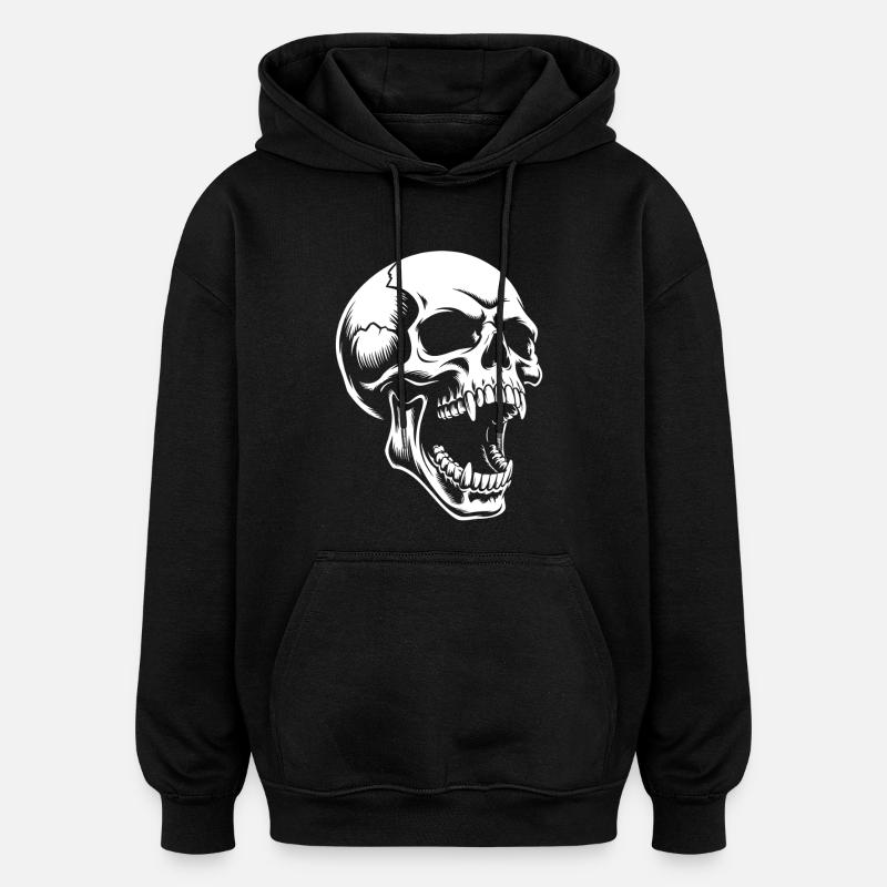 Schreiender Schädel - Oversized Unisex Hoodie - Schwarz