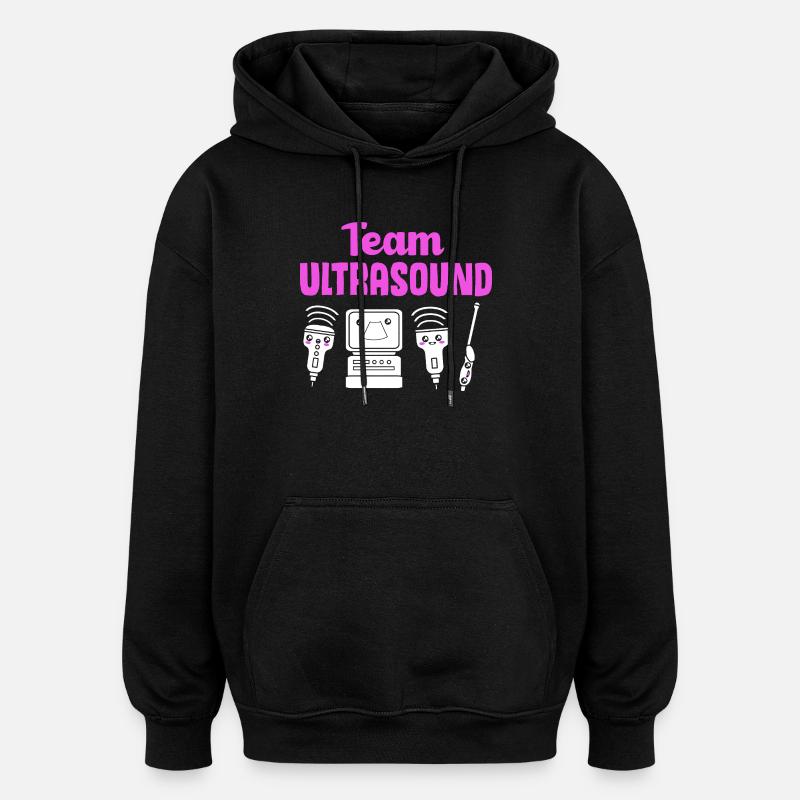 Technicien ultrasonique Technicien ultrasonore - Sweat à capuche oversize unisexe - noir