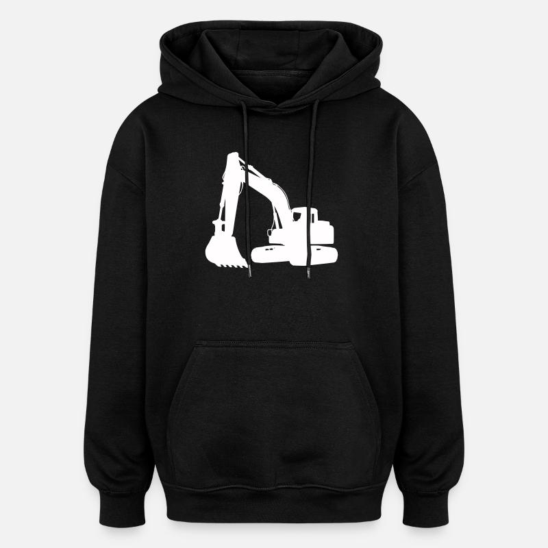 Bagger Silhouette für Baudesign - Oversized Unisex Hoodie - Schwarz