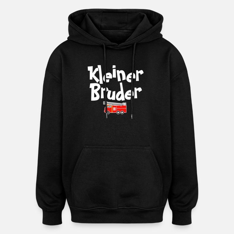 Kleiner Bruder Feuerwehrheld - Oversized Unisex Hoodie - Schwarz