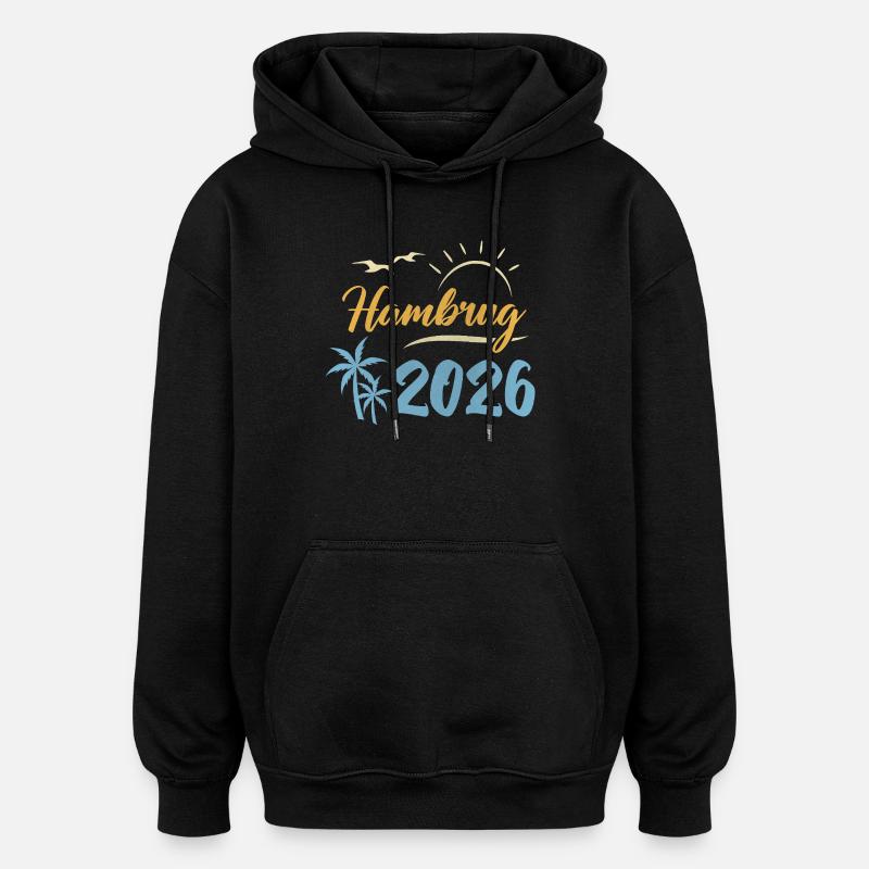Hambourg 2026 - Sweat à capuche oversize unisexe - noir