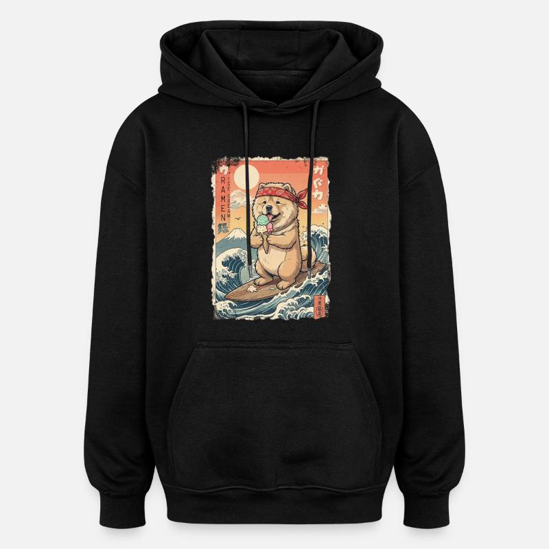 Chow Chow Kawaii - Oversized Unisex Hoodie - Schwarz