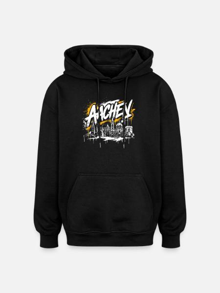 München Graffiti Skyline - Oversized Unisex Hoodie - Schwarz