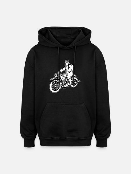 Chopper / Motorcycle 04_schwarz white - Oversized Unisex Hoodie - black
