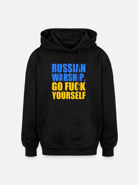 russian warship go f yourself - Sweat à capuche oversize unisexe - noir