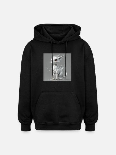 FabelwesenDinicus - Oversized Unisex Hoodie - Schwarz