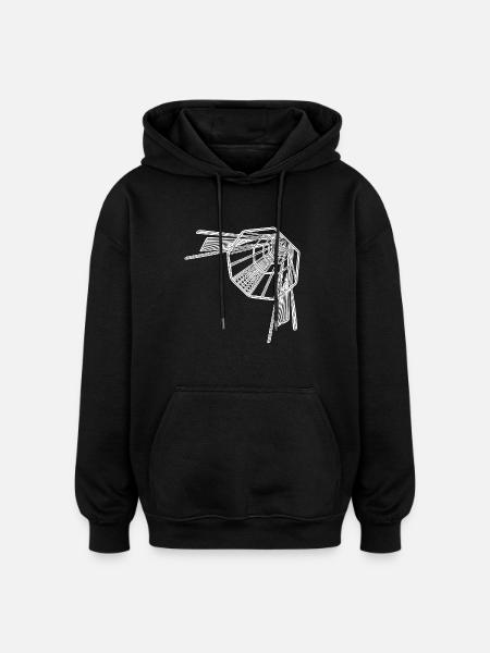 Geometric Tunnel Lines Infinity Optics - Oversized Unisex Hoodie - black