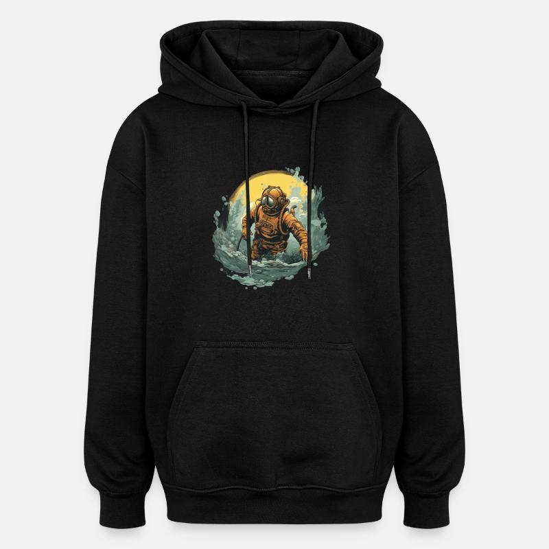 Taucher - Oversized Unisex Hoodie - Schwarz