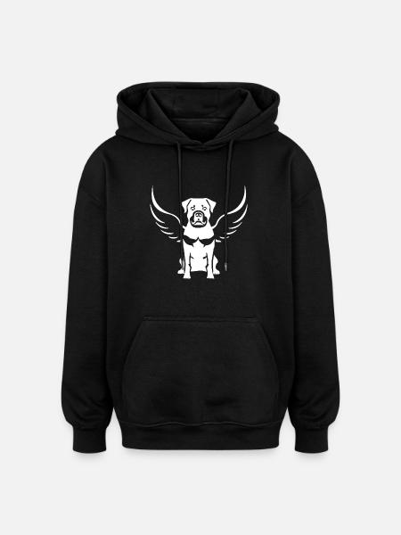 Rottweiler Angel Wing Silhouette - Oversized Unisex Hoodie - black