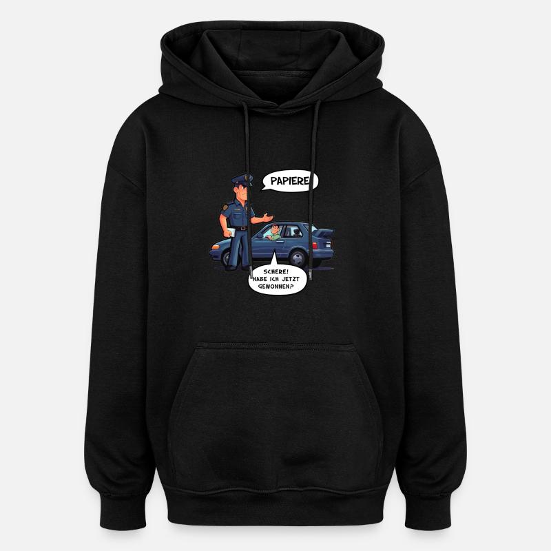 Papiere - Oversized Unisex Hoodie - Schwarz