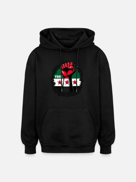 Free Syria Free Syria Hand Women - Oversized Unisex Hoodie - black