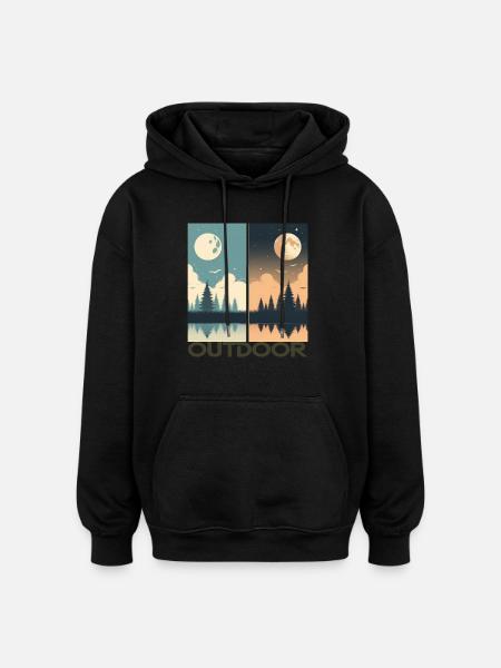 Outdoor - Oversized Unisex Hoodie - black