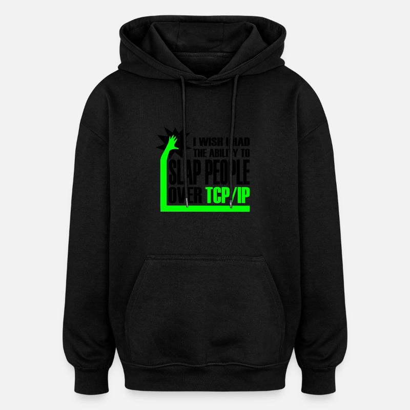 slap_over_tcp_ip - Sweat à capuche oversize unisexe - noir
